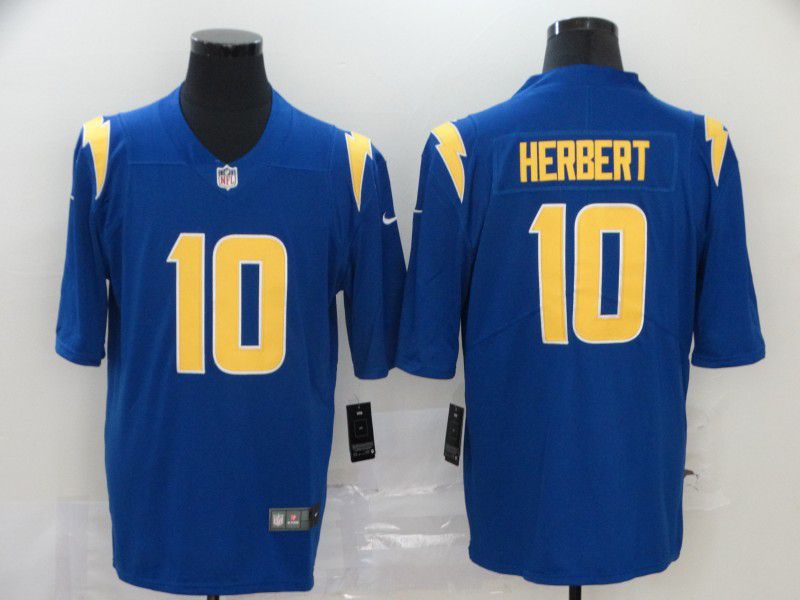 Men Los Angeles Chargers 10 Herbert Blue Nike Vapor Untouchable Stitched Limited NFL Jerseys